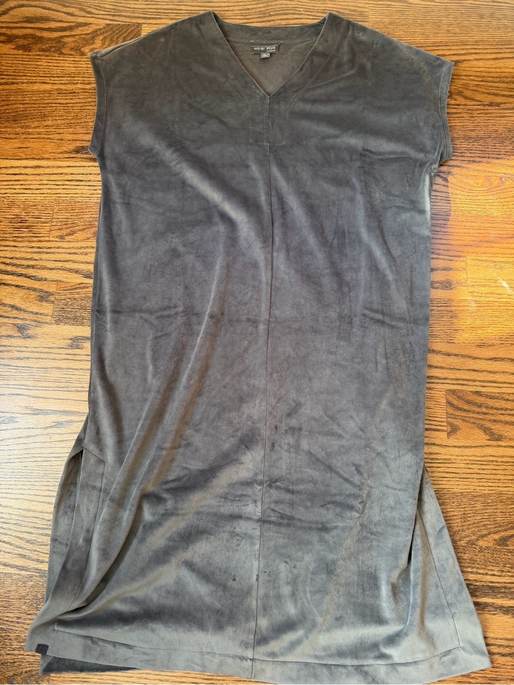 Barefoot Dreams Charcoal Cozy Velour-feel Maxi Shift Dress